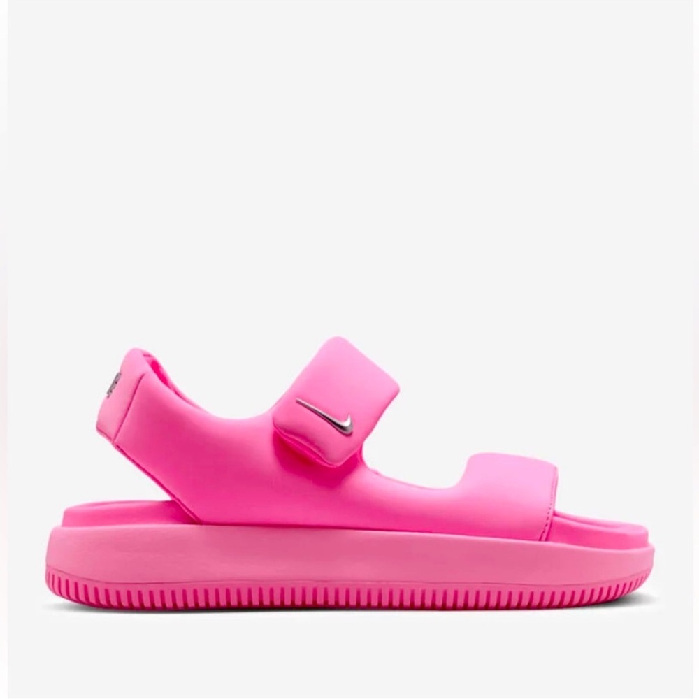 Nike Pink Sandals with Wide Straps and Flat Sole - Picture 3 of 8